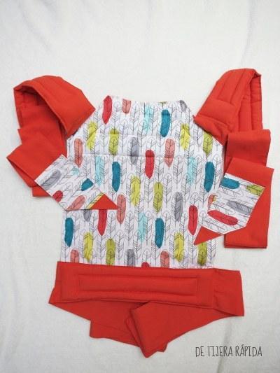 Mei tai en naranja y plumas Portabebes ergonómico mei tai plumas