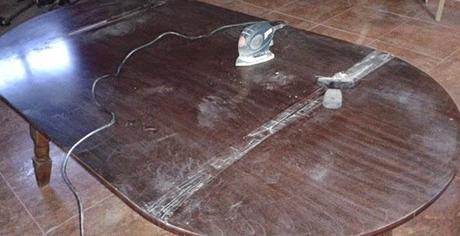 Mesa de comedor renovada