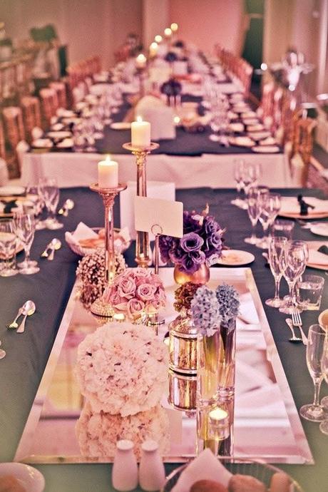 Es Tendencia: espejos en las mesas de banquetes de bodas