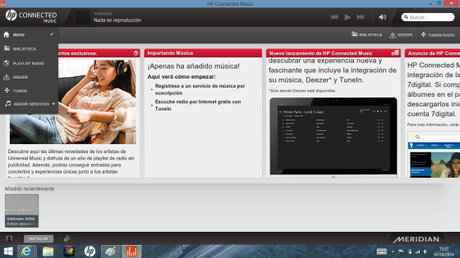 hp connected music inicio