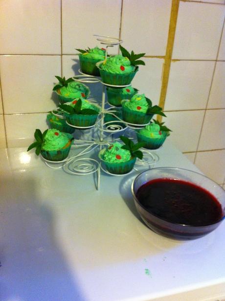 CUPCAKES DE MOJITO Y GROSELLA