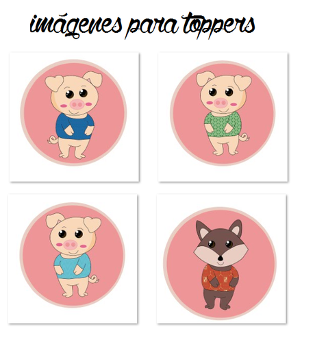 Kit de fiesta imprimible los tres cerditos