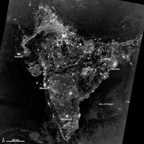La falsa foto de la India vista desde el Espacio durante el Diwali