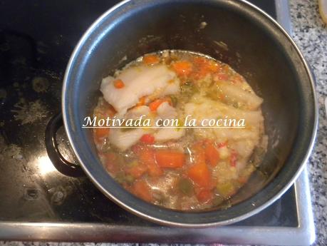 Lenguado sobre verduritas