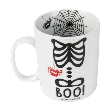 taza halloween esqueleto