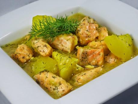 Guiso de salmón con patatas Ana Sevilla con Thermomix