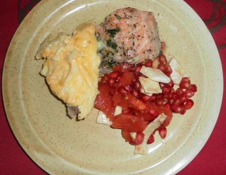 salmón, cocina, receta, granada, vinagre de frambuesa, majado, 