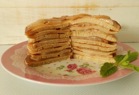 Tortitas con peras caramelizadas al Kirsch