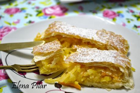 Tarta de hojaldre y queso