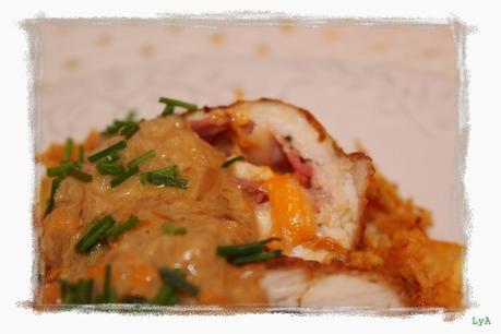 Pollo relleno de bacon y cuatro quesos... para El Mito del sofrito y nuestro reto mensual del Asaltablogs