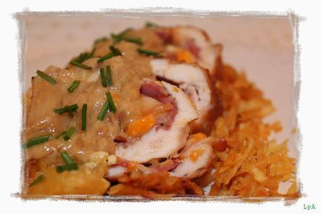 Pollo relleno de bacon y cuatro quesos... para El Mito del sofrito y nuestro reto mensual del Asaltablogs