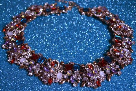 Collar de piedras clon de Zara en Rojo y Azul // Blue and Red stones Zara's dupe necklace