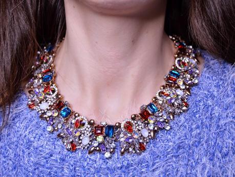 Collar de piedras clon de Zara en Rojo y Azul // Blue and Red stones Zara's dupe necklace