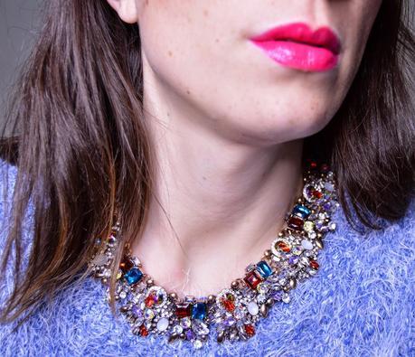 Collar de piedras clon de Zara en Rojo y Azul // Blue and Red stones Zara's dupe necklace