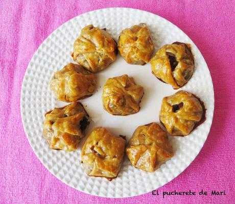 SAQUITOS DE MORCILLA DE HERRADURA, MANZANA Y BERENJENA