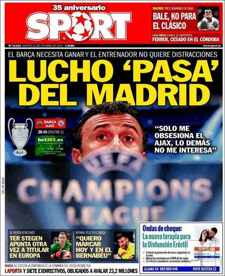 La prensa catalana antes del clásico