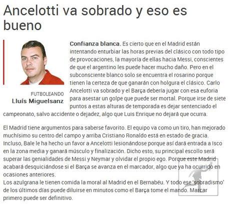 La prensa catalana antes del clásico