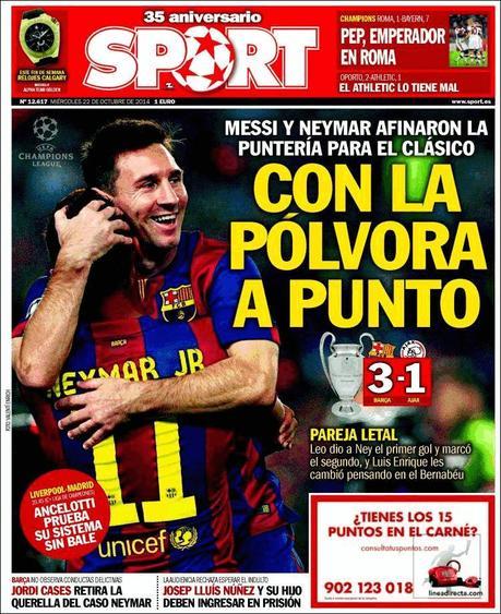 La prensa catalana antes del clásico