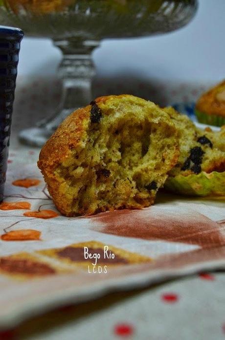 Muffins de plátano con pepitas de chocolate