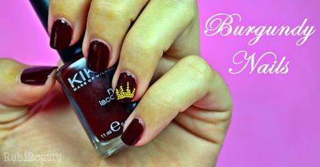 rubibeauty burgundy crown nail art manicura esmalte 225 kiko