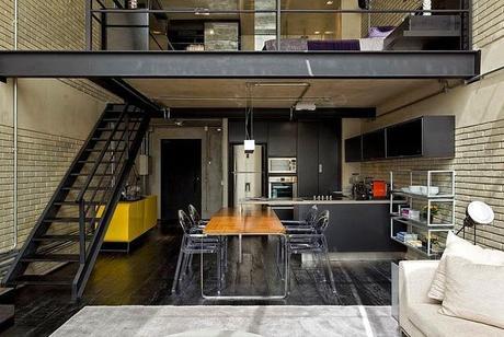 Loft muy masculino con toque industrial Loft muy masculino con toque industrial