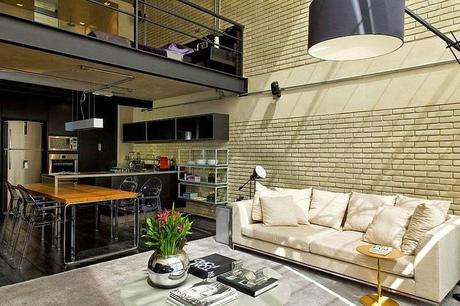 Loft muy masculino con toque industrial Loft muy masculino con toque industrial