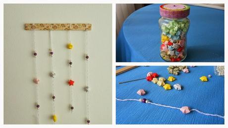Decoración con mini Estrellas de Origami