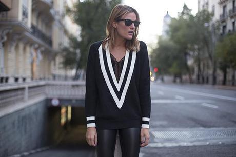 THAT JUMPER OUTFITS, rag and bone, sheinside, ss14, cuir, legging, rayban, mango slipon, slipons, suiteblanco, sporty outfit, jumper ,stylescrapbook