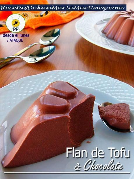 FLAN Dukan fase Ataque, sin huevo:  flan de tofu y chocolate