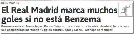 El diario As y Benzema `antes de el clásico´