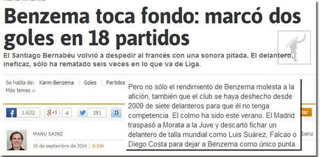 El diario As y Benzema `antes de el clásico´