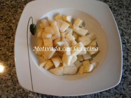 Salchichas en salsa de peras