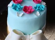 Tarta fondant lazo flores para amalia