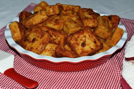 LECHE FRITA DE TURRÓN CON REBOZADO DE GALLETA