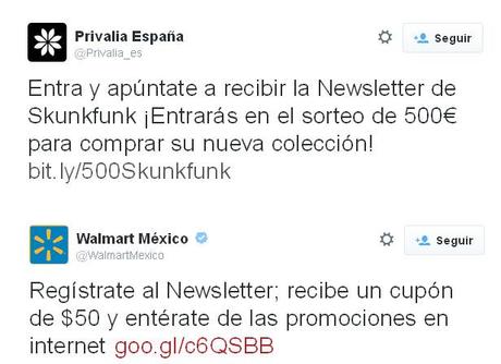 Newsletter en Twitter