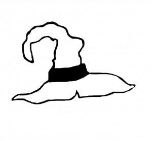 chuches para halloween silueta gorro bruja