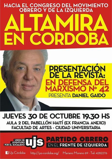 Hacia el Congreso del Movimiento Obrero y la Izquierda: Jorge Altamira en Córdoba