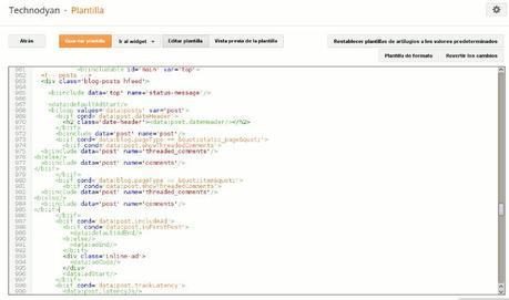 Como instalar una plantilla en Blogger Editor de código de blogger
