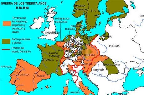 guerra 30 anos mapa