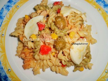 Ensalada tibia de pasta