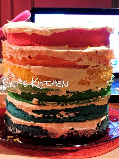 Rainbow cake ! - Tarta Arco iris ! -  Tort curcubeu !