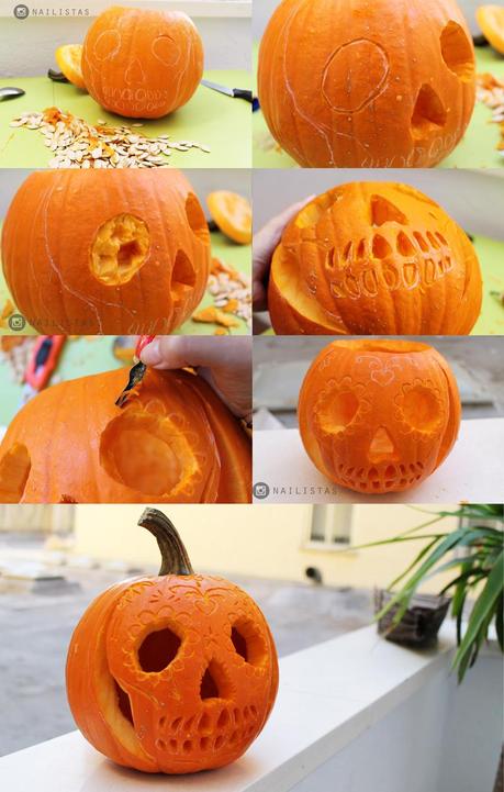 Decoración de una calabaza de Halloween paso a paso