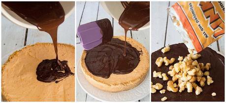 cheesecake de boniato y chocolate y palomitas