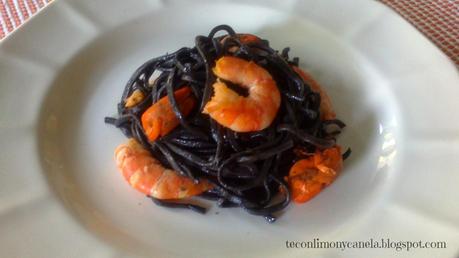 PASTA CON LANGOSTINOS Y MEJILLONES - RETO COCINILLAS OCTUBRE