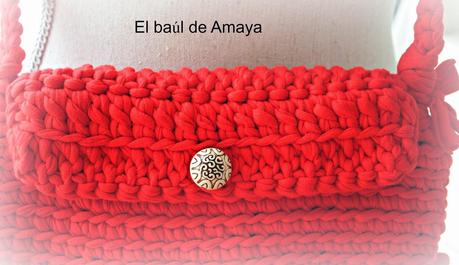 Monedero de trapillo y bolso de trapillo en rojo