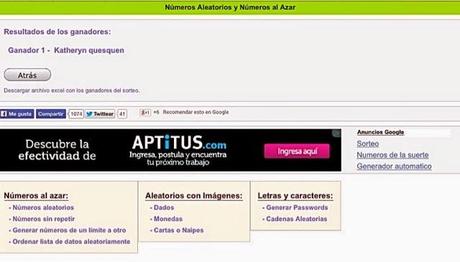 Ganadora de Sorteo en el blog!