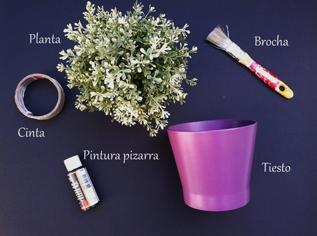UNA COCINA CON PINCELADA EN MORADO + DIY MACETA CON PIZARRA