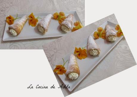 CONOS  RELLENOS  DE  NATA  A  LA  VAINILLA