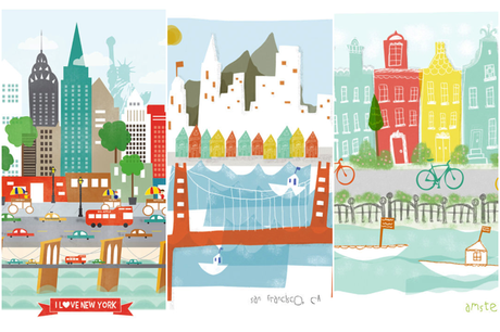 Etsy Finds. City illustrations by  Confetti Love