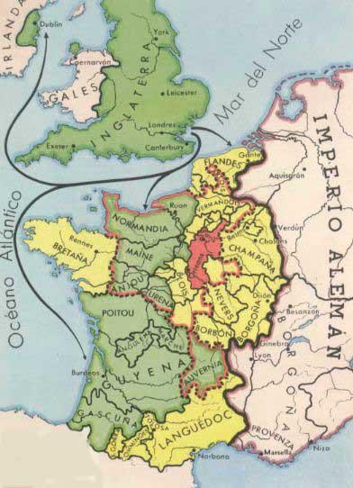 mapa ingleterra francia siglo xiii